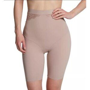 Maidenform DMS098 Eco Lace High Waisted Thigh 360 Shaping Slimmer M Medium Taupe